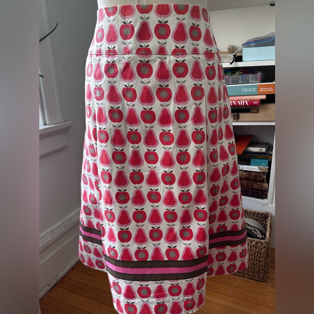 Orla Kiely Apple Print Skirt with Contrast Hem